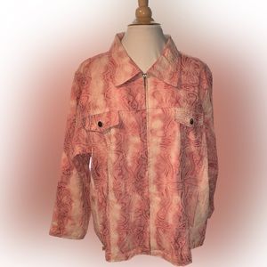 NWOT Textured Pink Marbly Print jacket